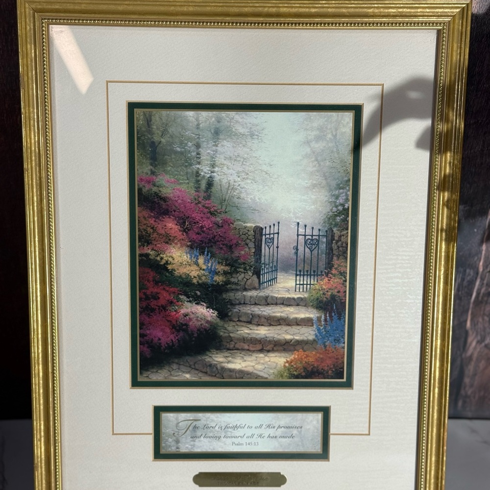 Thomas Kinkade, Garden Pathway Art Print. COA